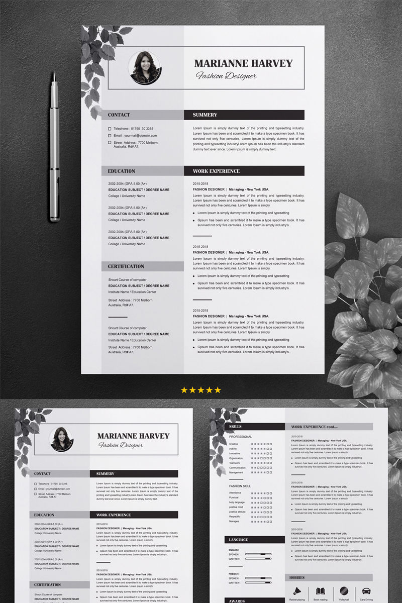 Floral CV / Resume Template