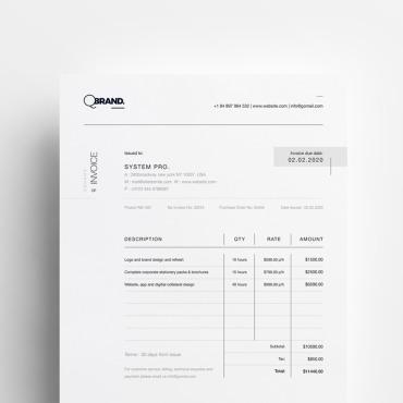 Letterhead Invoice Corporate Identity 71022