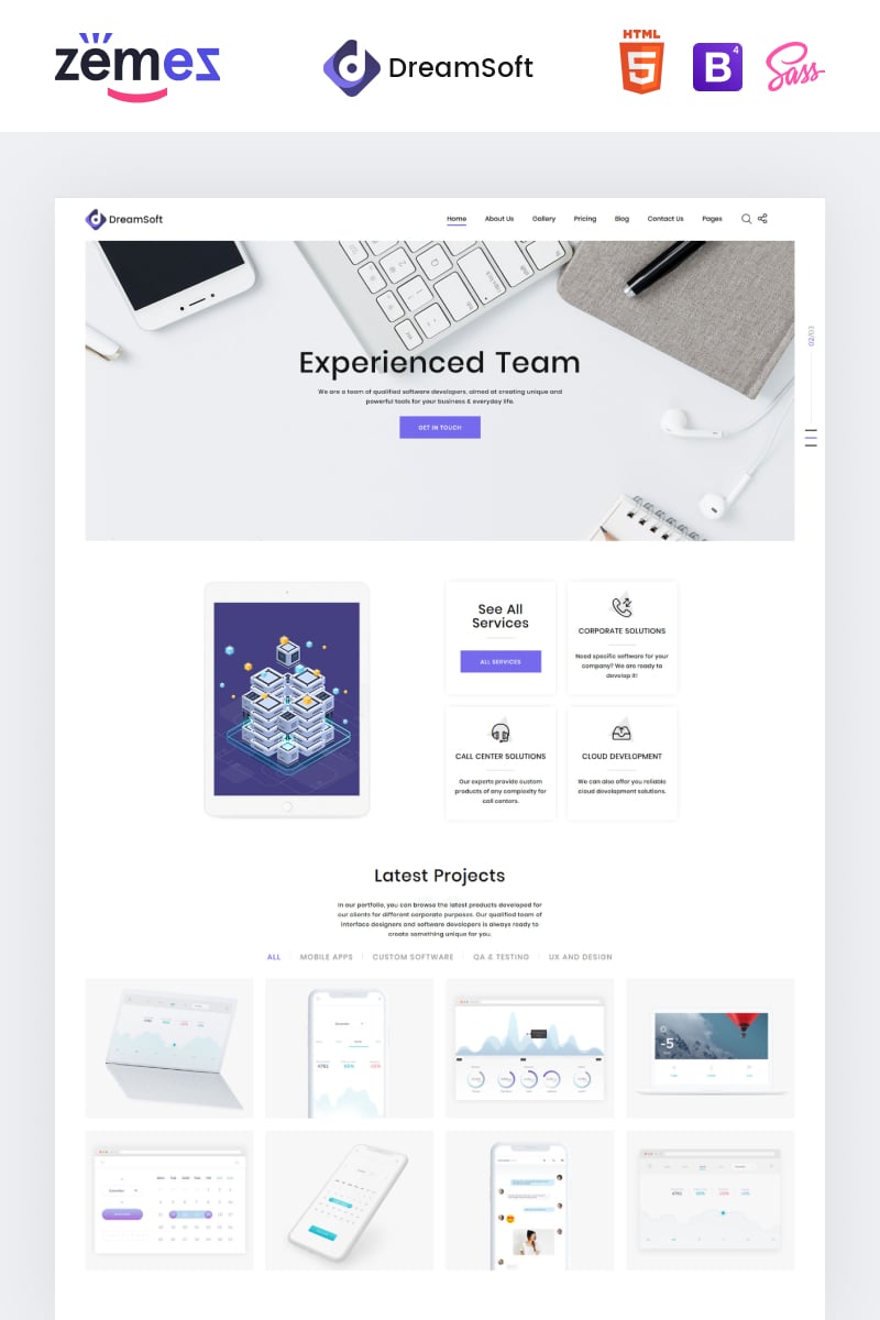 DreamSoft - Software Development Company Multipage Website Template