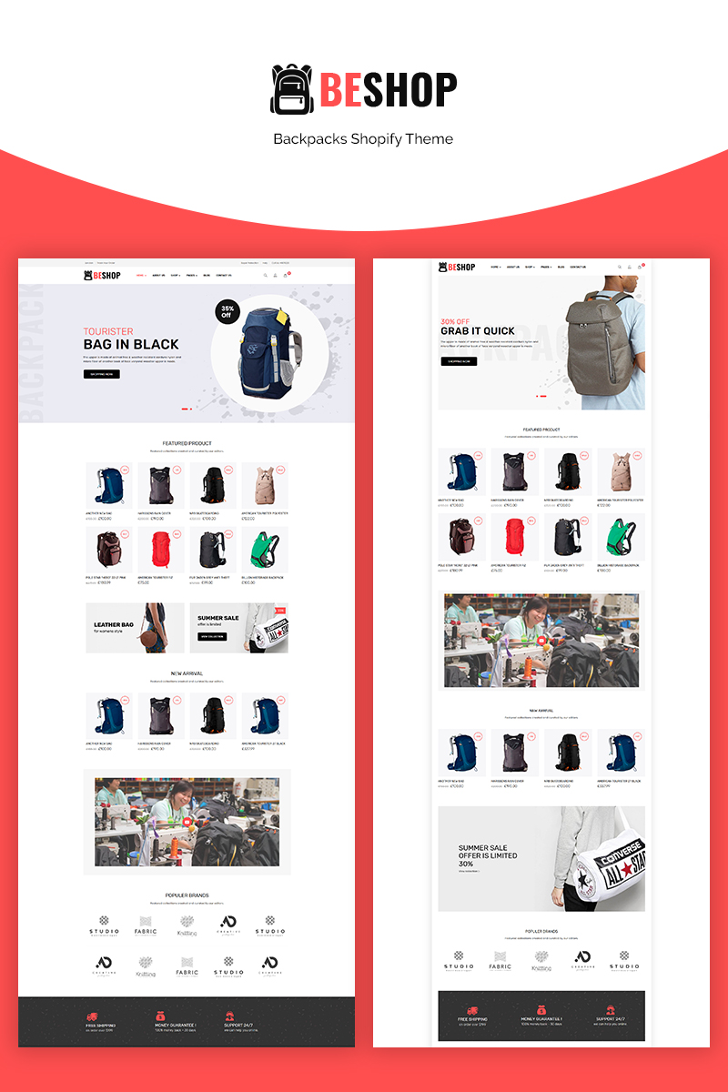 Beshop - Backpacks eCommerce Shopify Theme