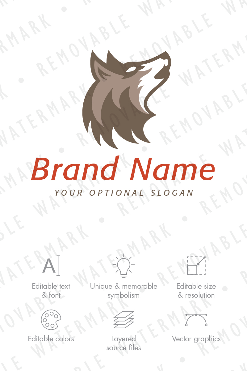 Howling Wild Wolf Logo Template