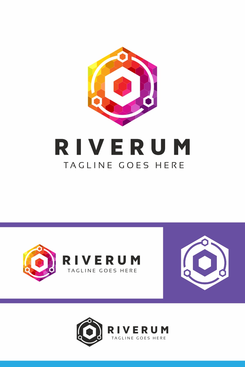 Riverum Hexagon Logo Template