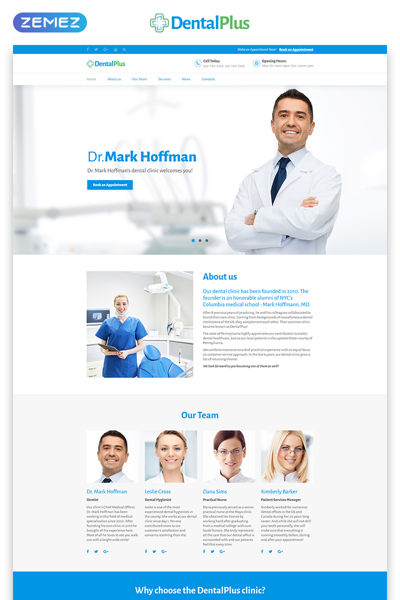 DentaPlus - Accurate Dental Clinic HTML Landing Page Template