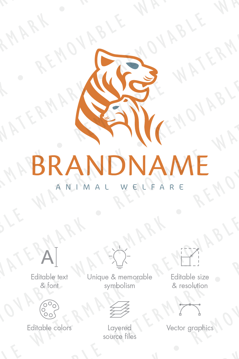 Tiger Family Logo Template