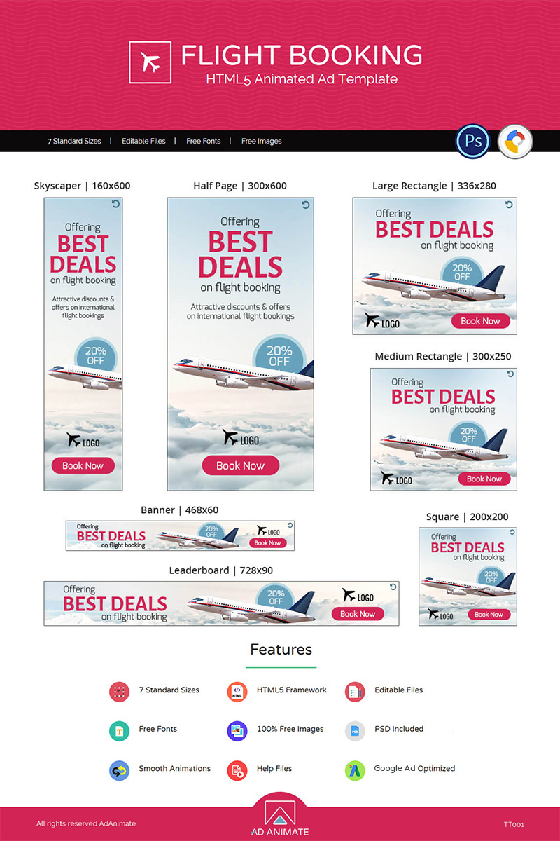 Tour & Travel | Flight Booking Animated Banner