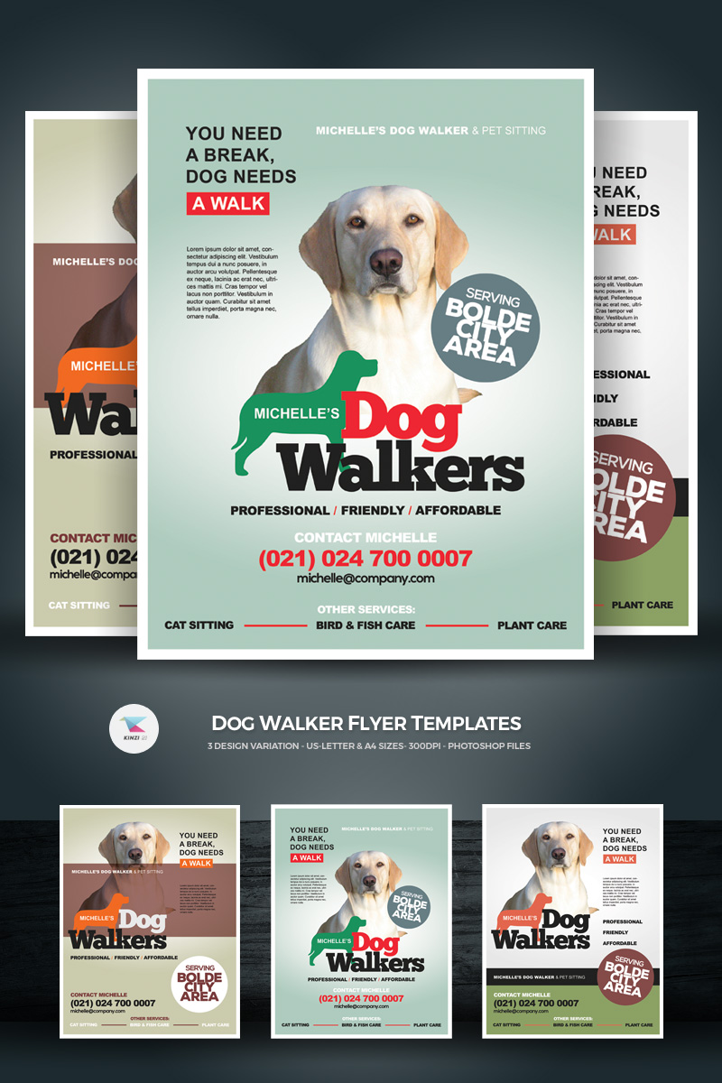 Dog Walker Flyers - Corporate Identity Template