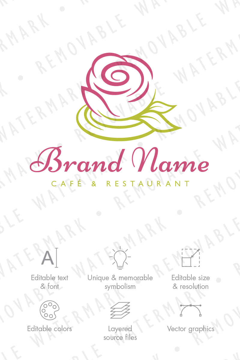 Rose Blossom Cup Logo Template