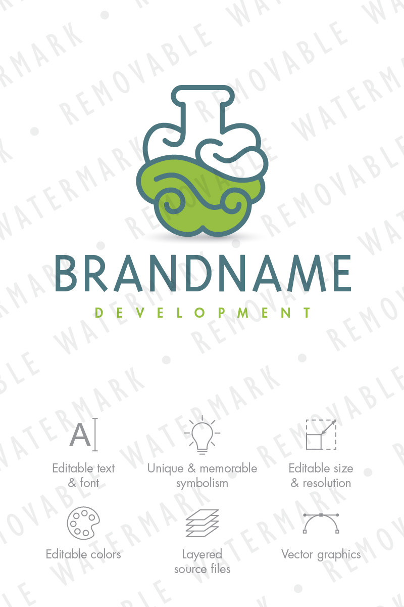 Brain Lab Flask Logo Template