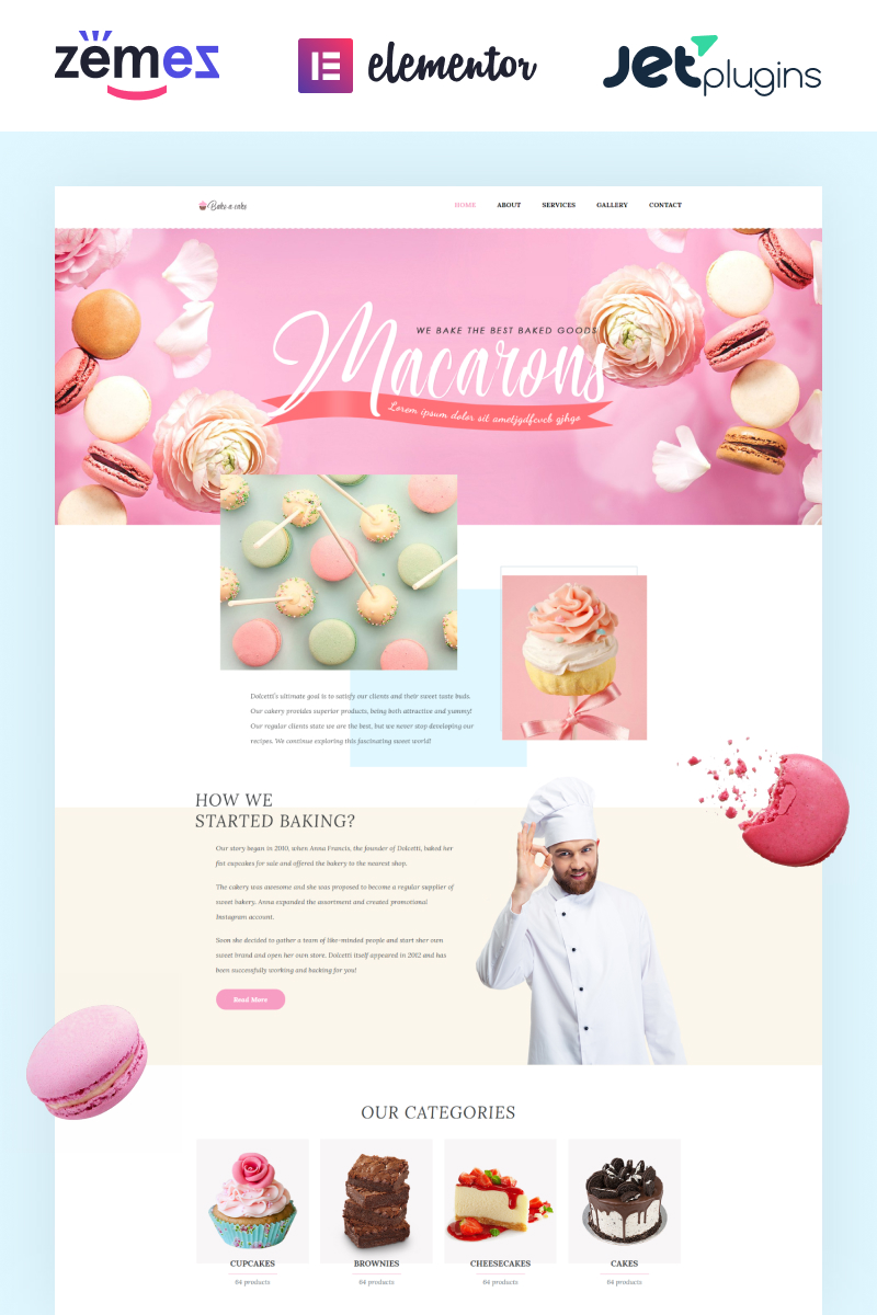 Bake-a-cake - Cakery WordPress Elementor Theme