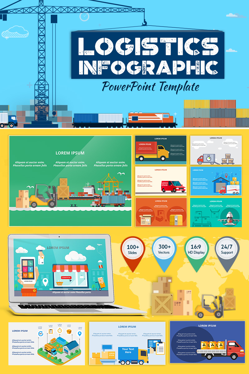 Logistics Infographic Set PowerPoint template