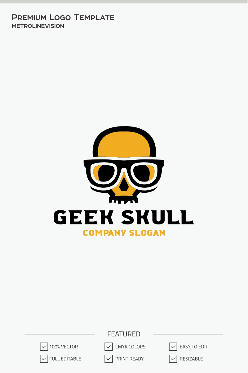 Geek Skull Logo Template