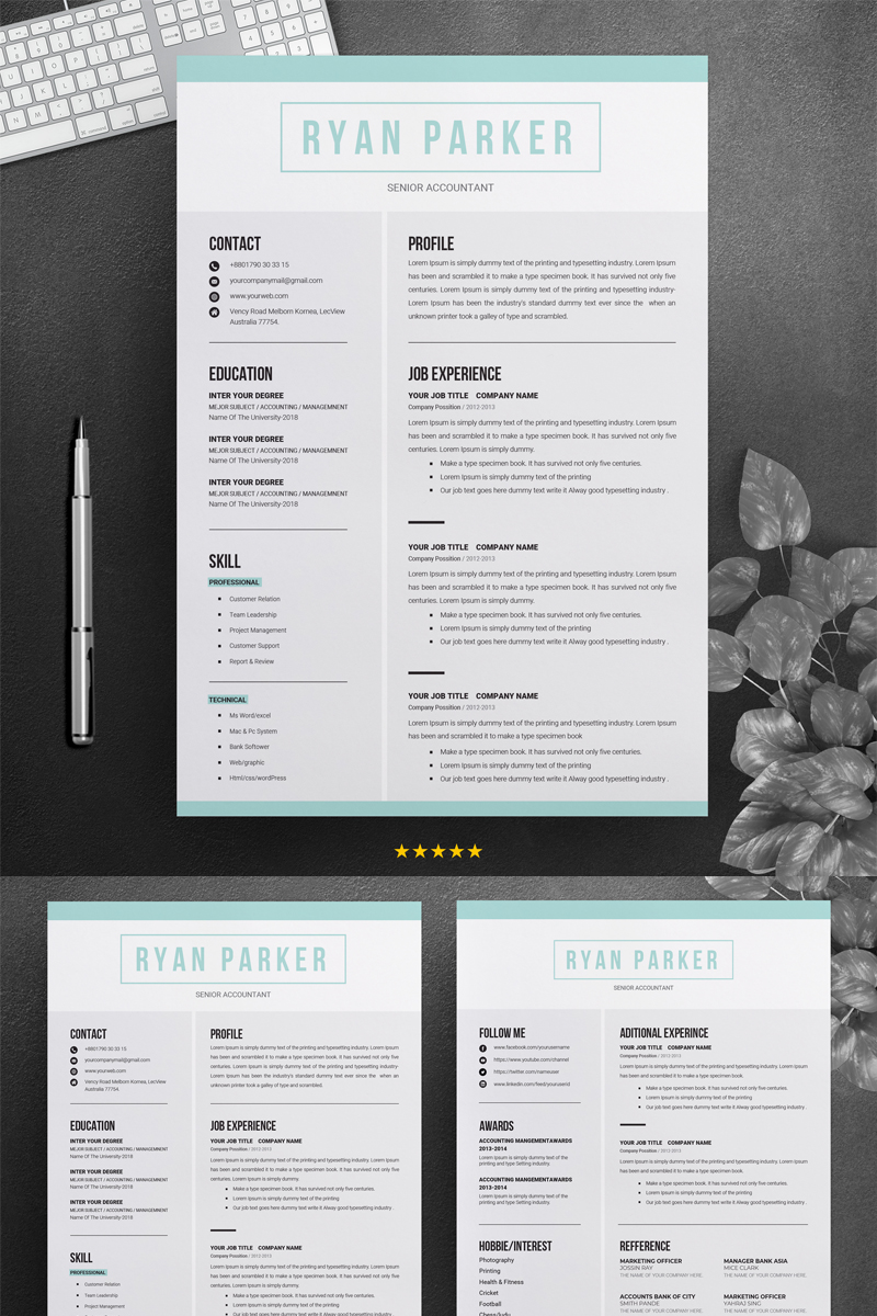 Ryan Parker  Professional Resume Template