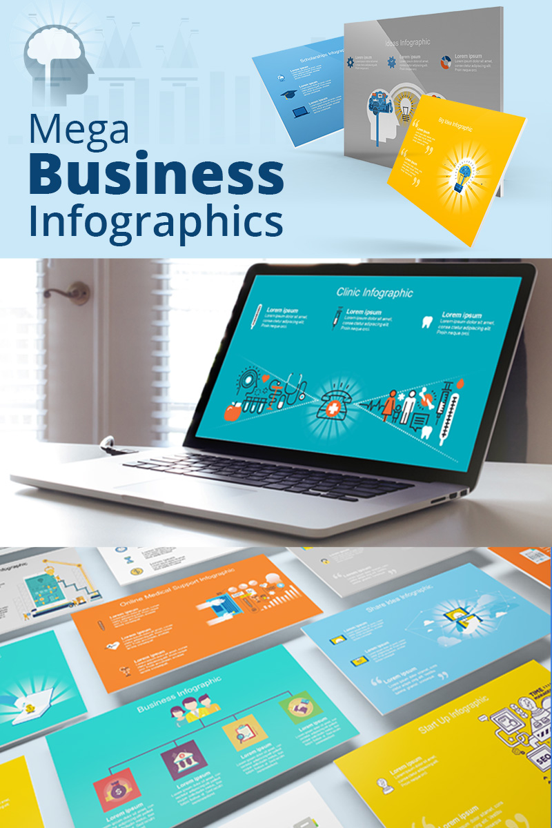 Mega Business Infographic Set PowerPoint template