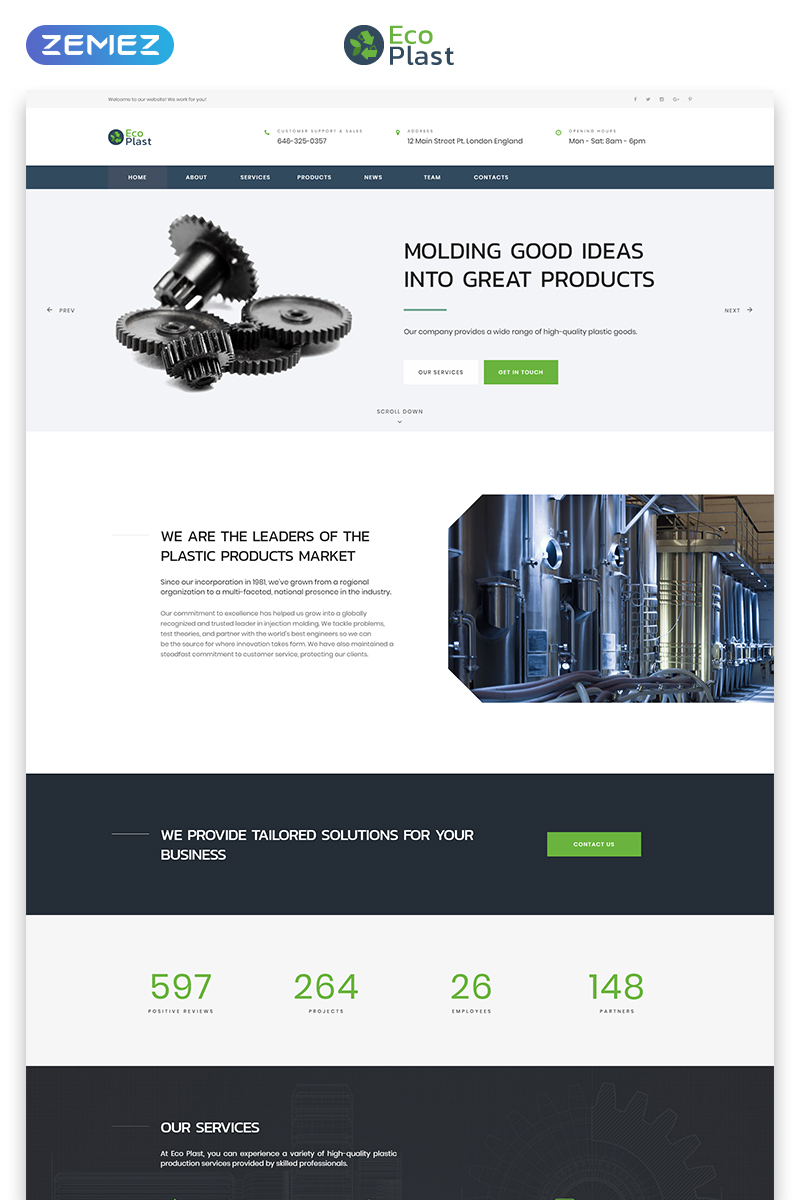 Eco Plast - Plastic Solutions HTML5 Landing Page Template