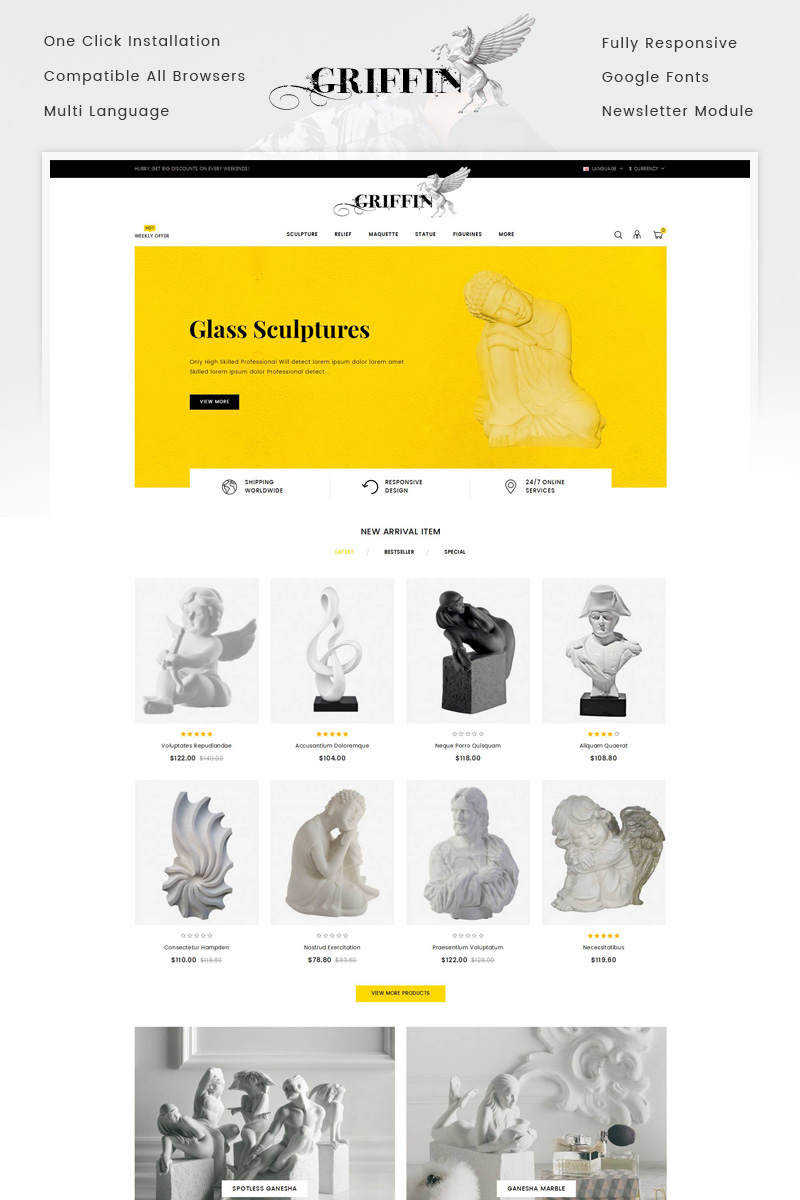 Griffin - Arts Store OpenCart Responsive Template