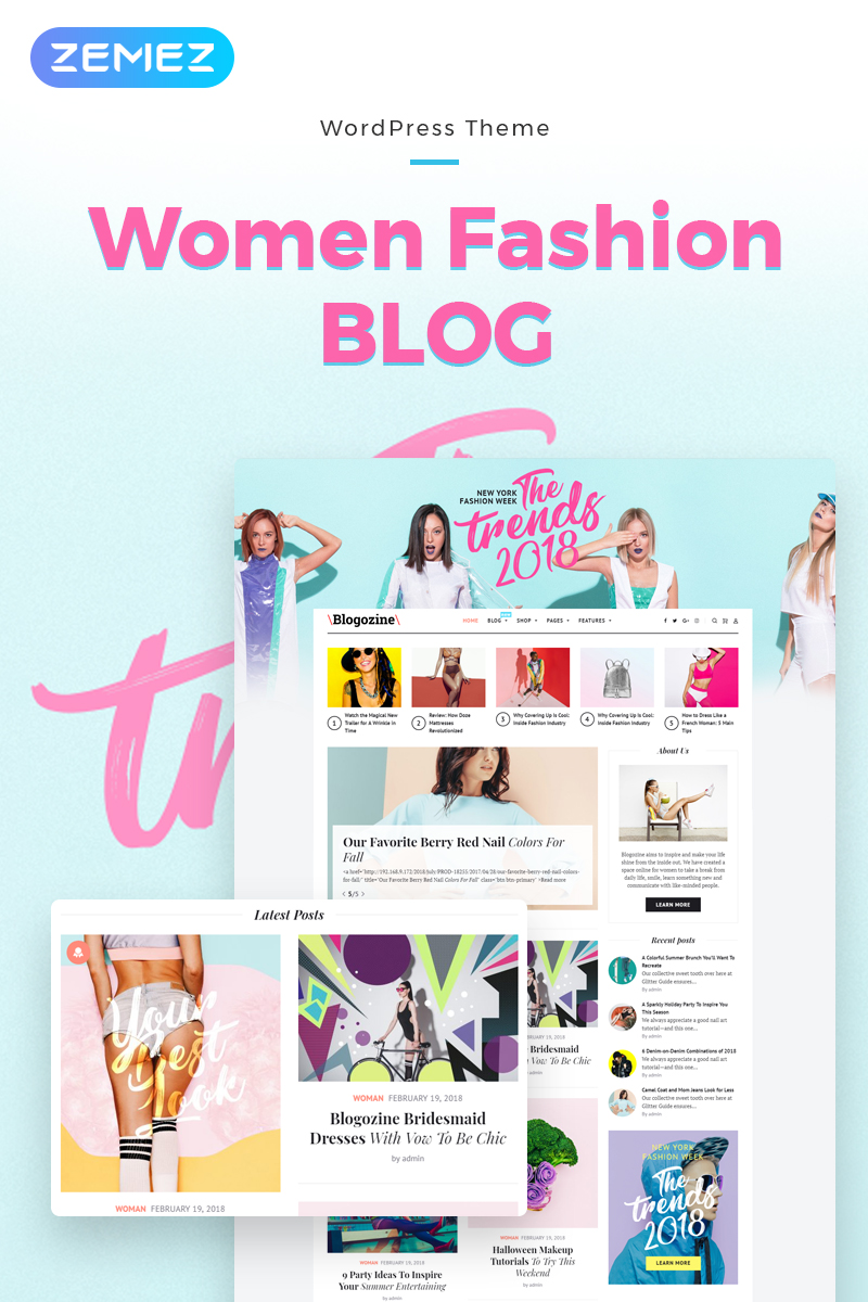 Blogozine - Fashion WordPress Elementor Theme