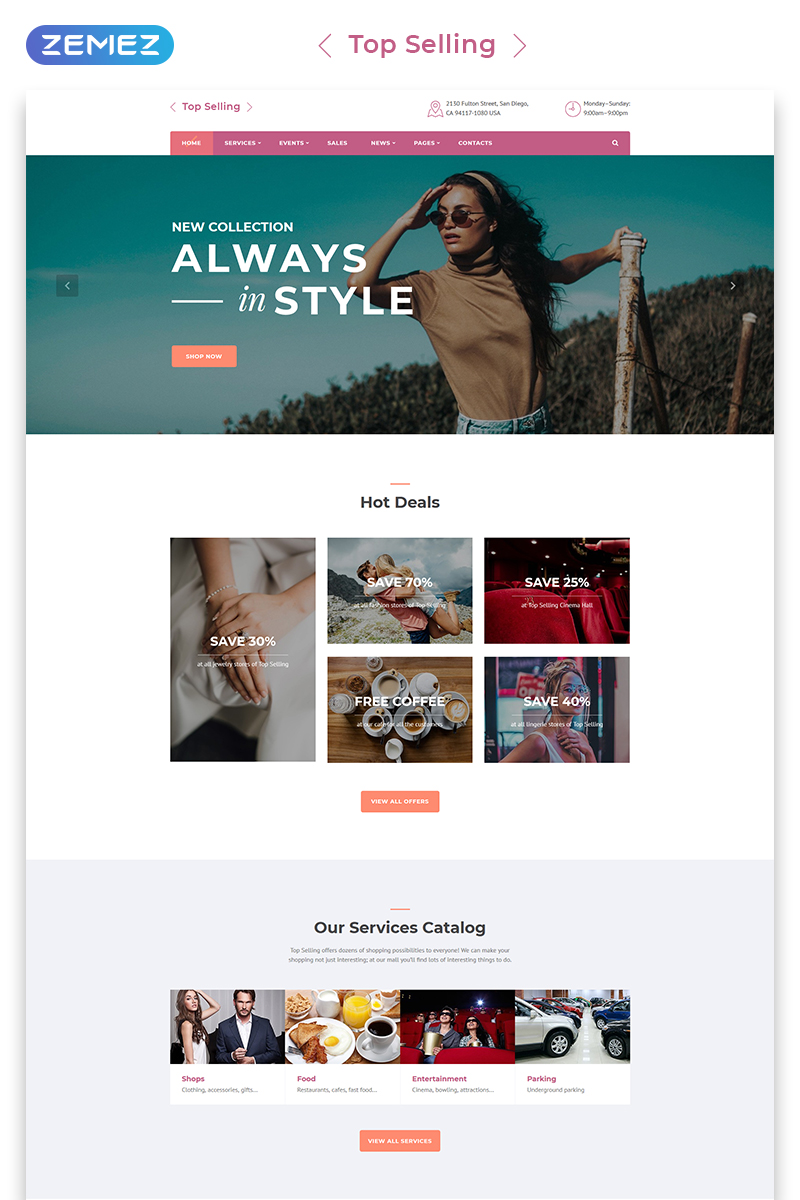 Top Selling - Fashion Store Multipage HTML5 Website Template