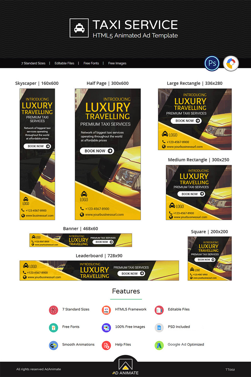Tour & Travel | Taxi Service Booking Ad Animated Banner