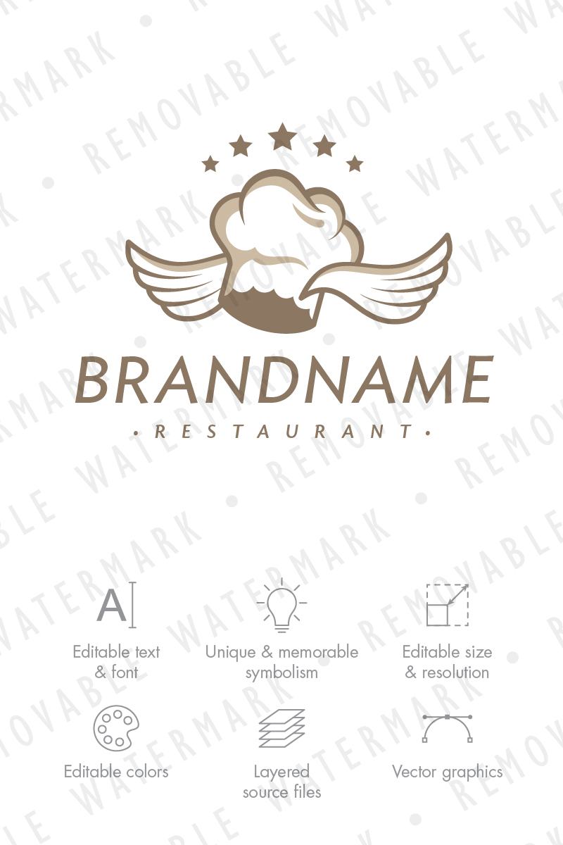 Flying Chef Logo Template