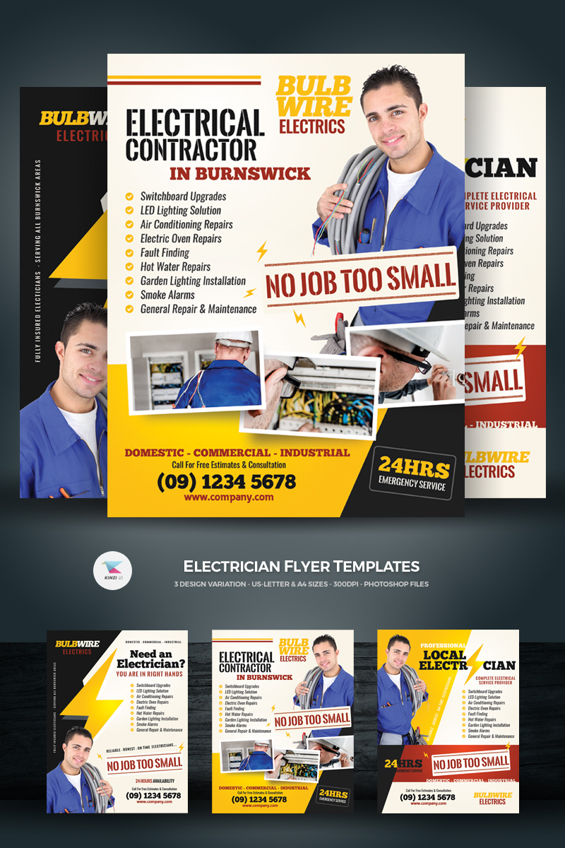 Electrician Flyers - Corporate Identity Template