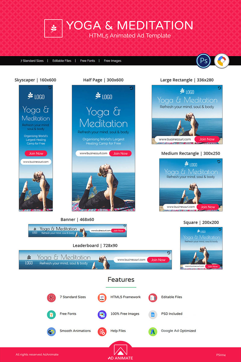 Professional Services | Yoga & Meditation Ads Animated Banner