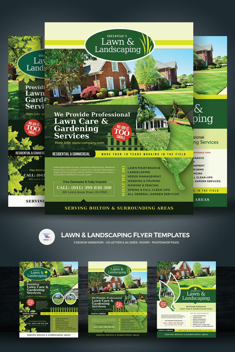 Lawn & Landscaping Flyers - Corporate Identity Template