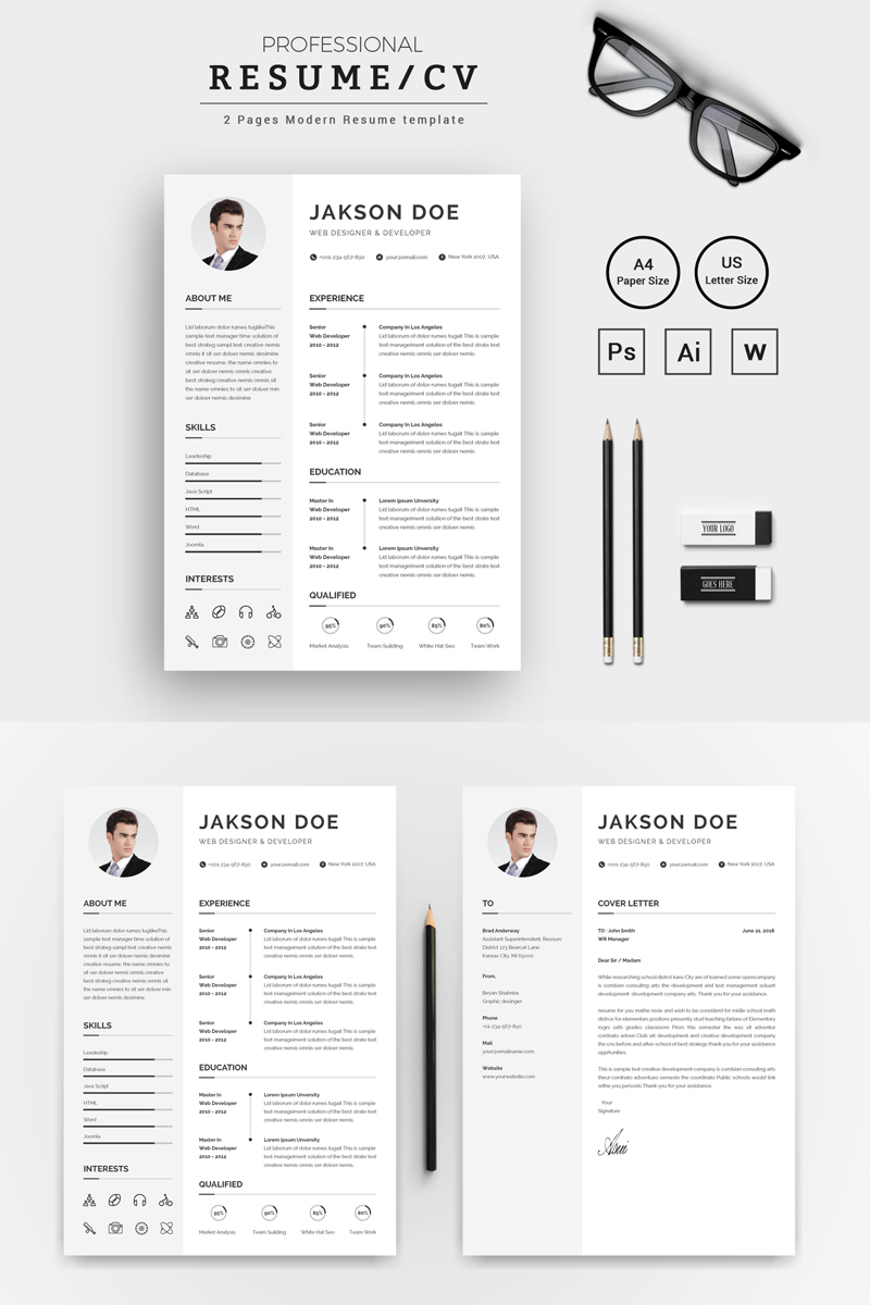 Jakson Doe Web Designer & Developer CV/ Resume Template