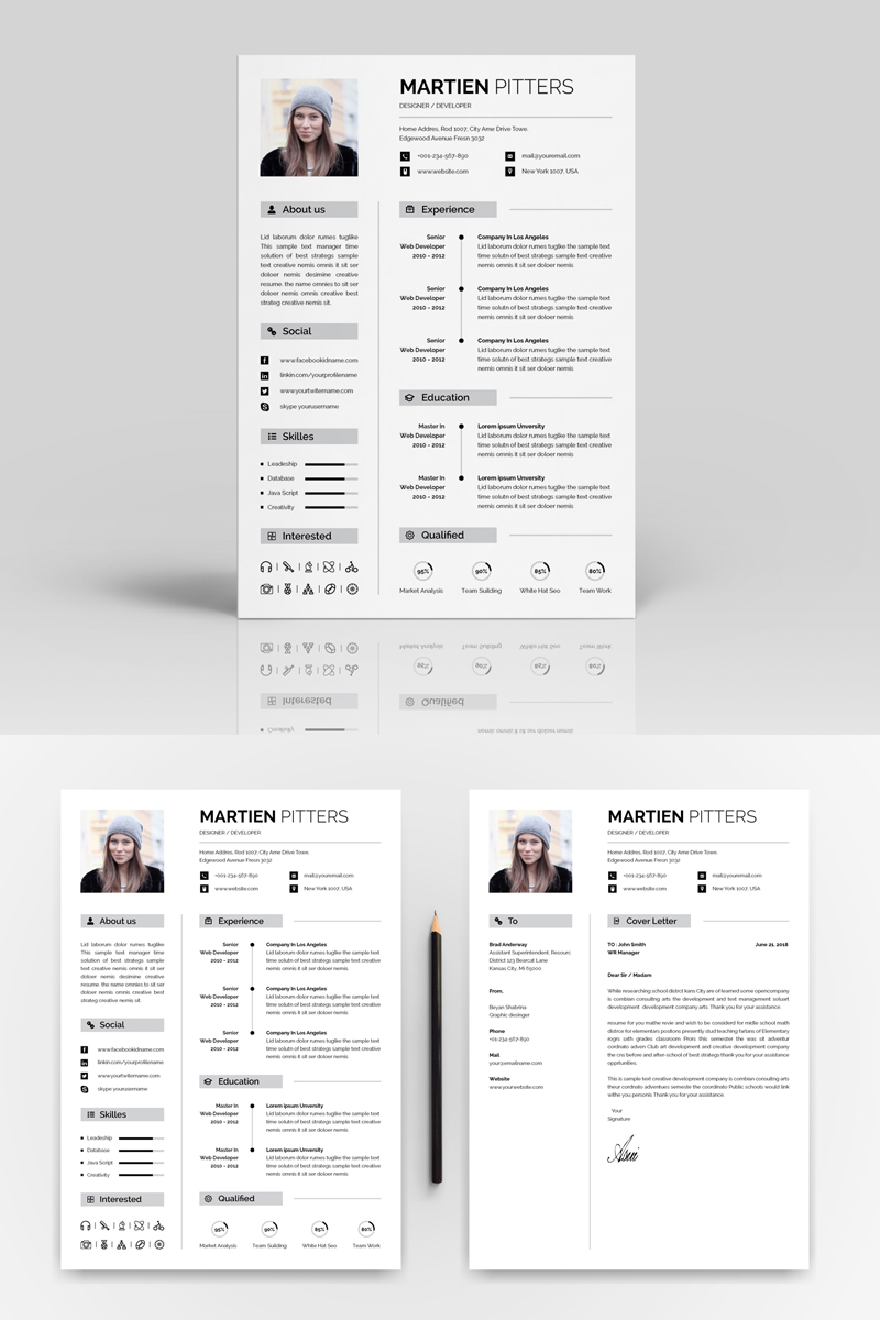 Martien Pitters Designer & Developer Resume Template