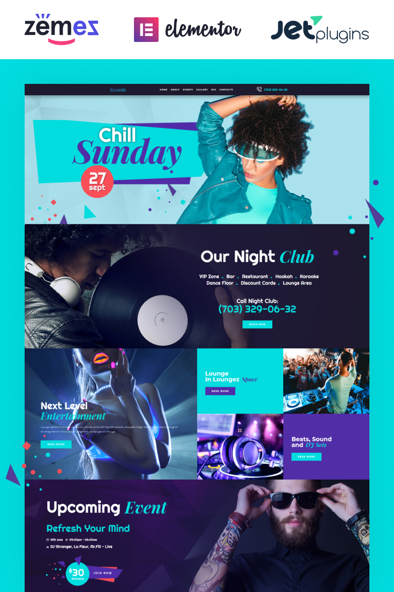 Loungez - Night Club WordPress Elementor Theme