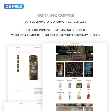 Cafe Coffee OpenCart Templates 71879