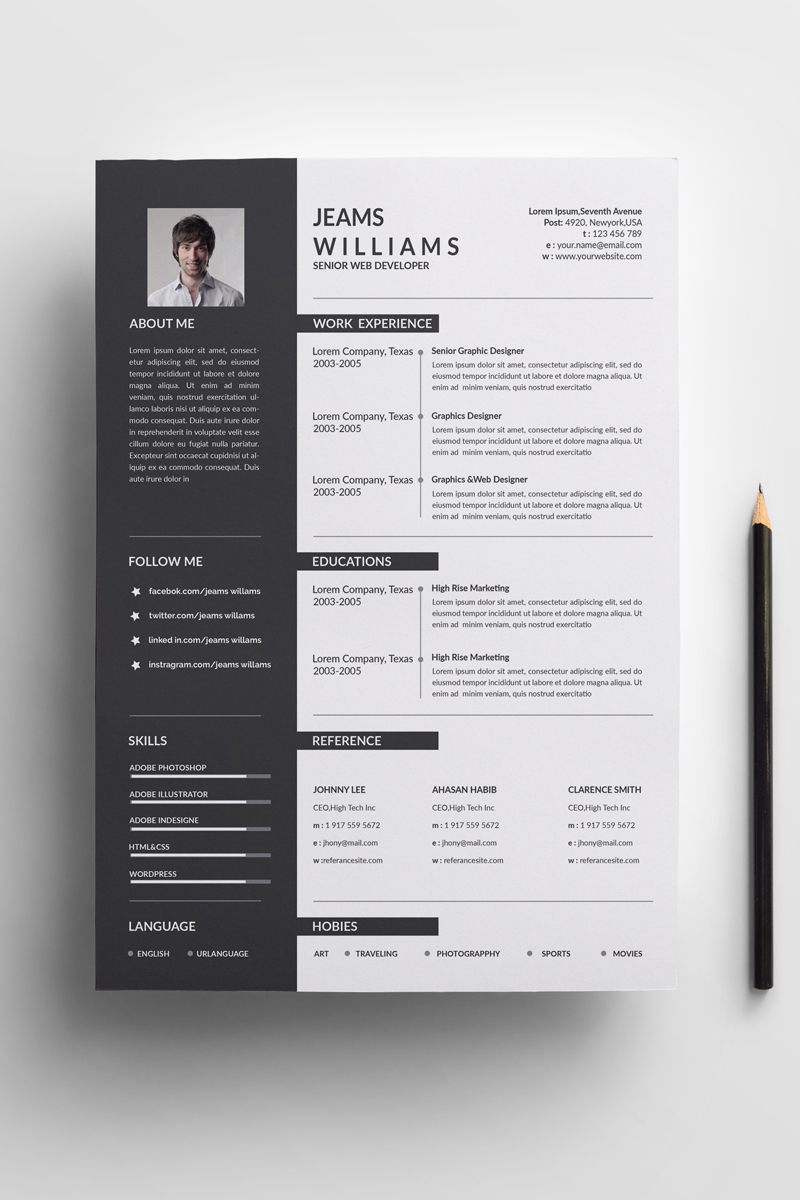 Jeams  Cleans Resume Template