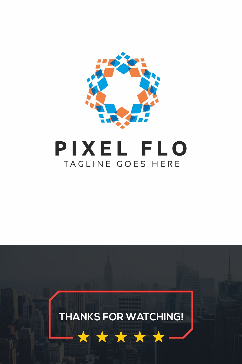 Pixel Flower Logo Template