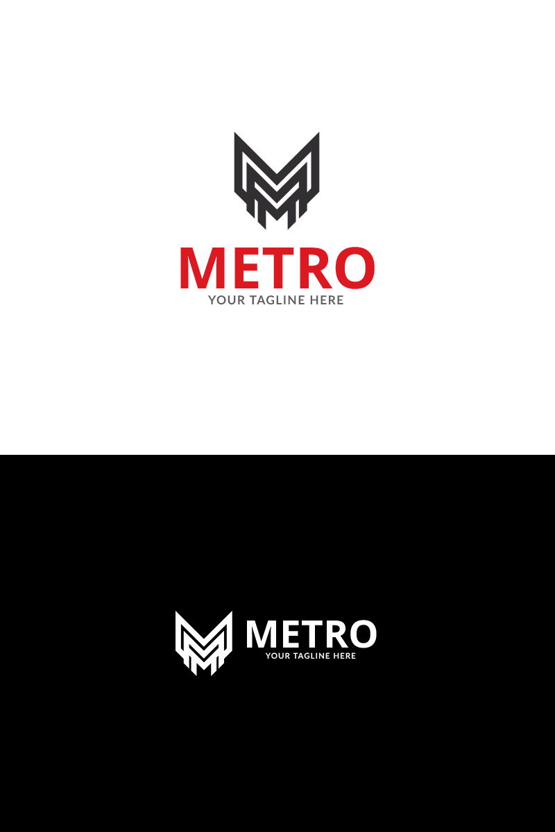 Metro M letter Logo Template