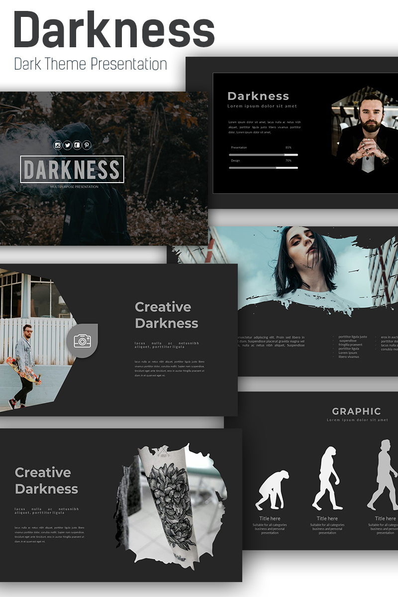 Darkness Presentation PowerPoint template