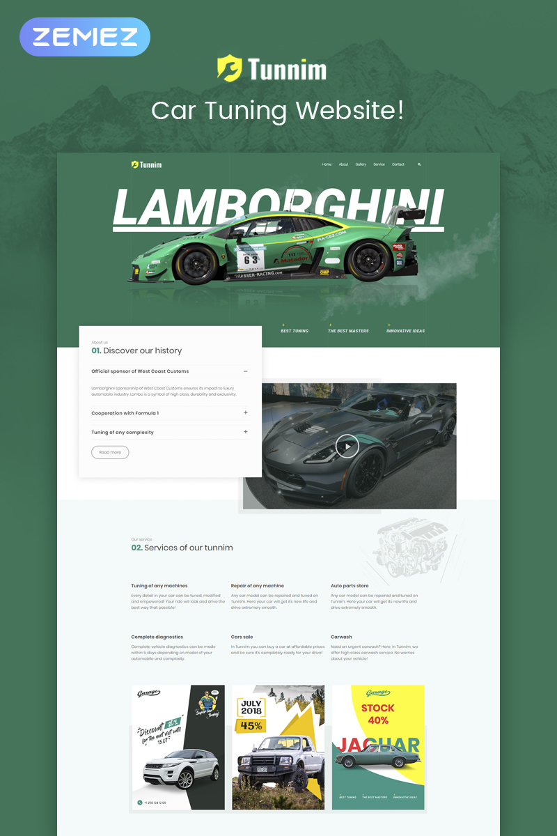 Tunnim - Car Tuning WordPress Elementor Theme