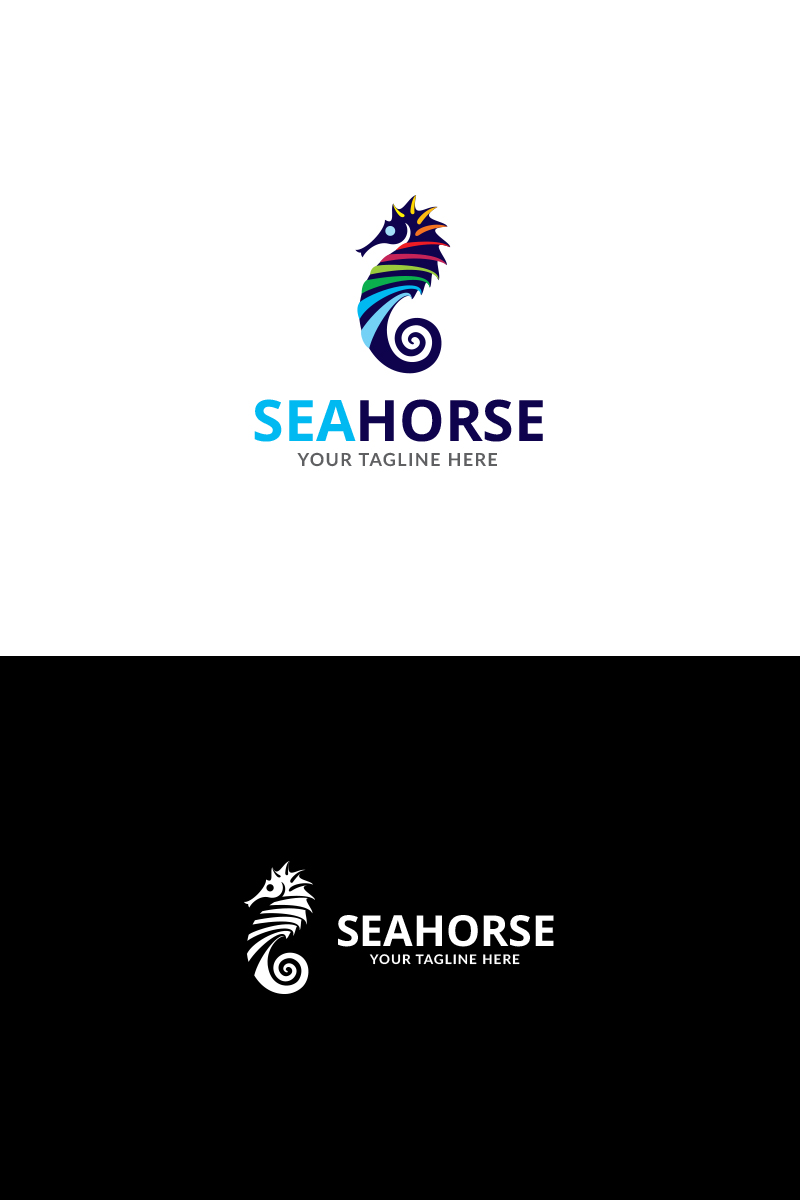 Sea Horse Color Logo Template
