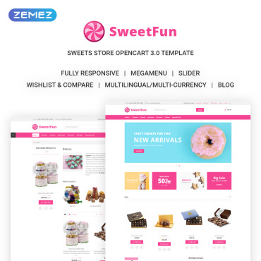 Ecommerce Food OpenCart Templates 73213