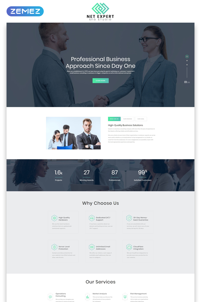 Net Expert - Business Consulting HTML5 Landing Page Template