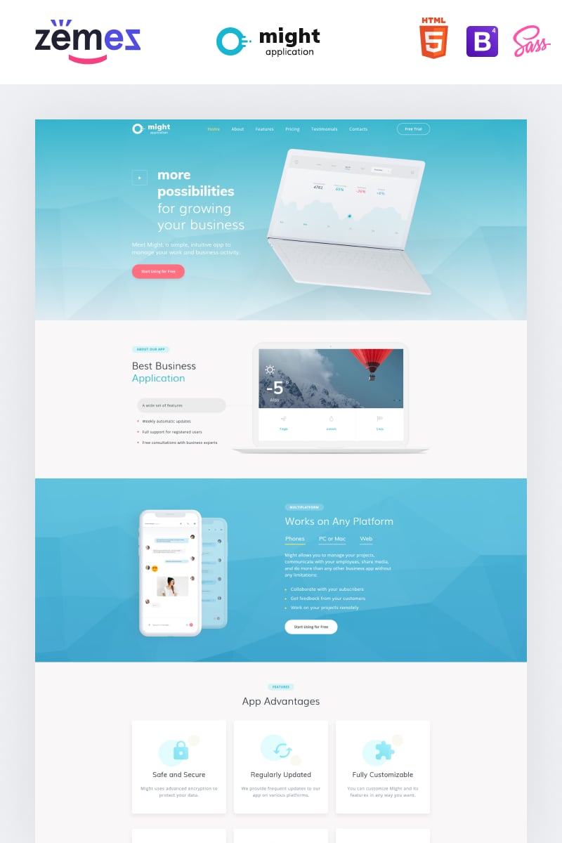 Might - Delicate Web Application HTML Landing Page Template