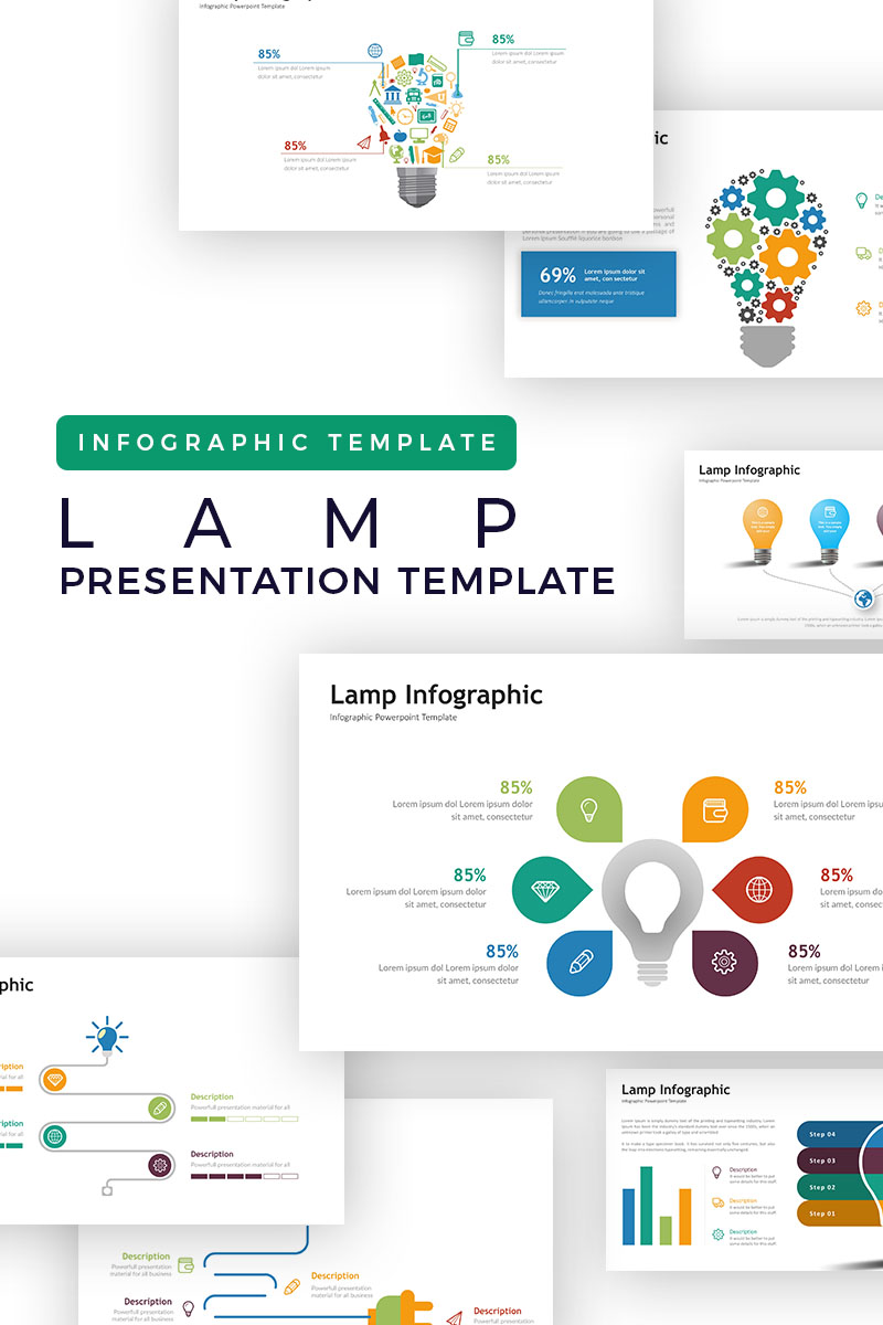 Lamp - Infographic Presentation PowerPoint template