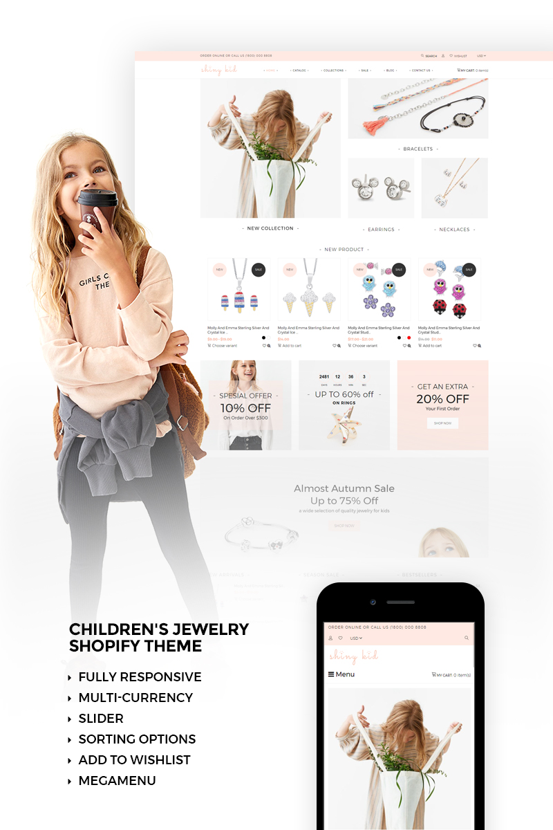 Shiny Kid - Children's Jewelry Shopify Store Theme
