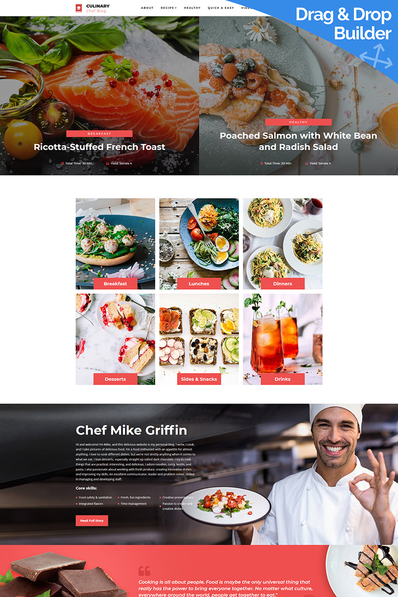 Culinary - Recipe Moto CMS 3 Template