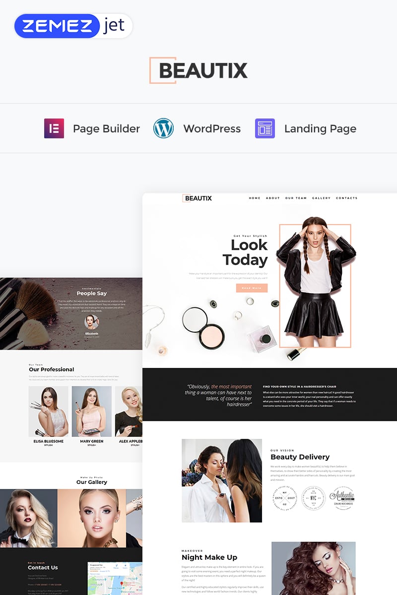 Beautix - Beauty Elementor WordPress Landing Page Template