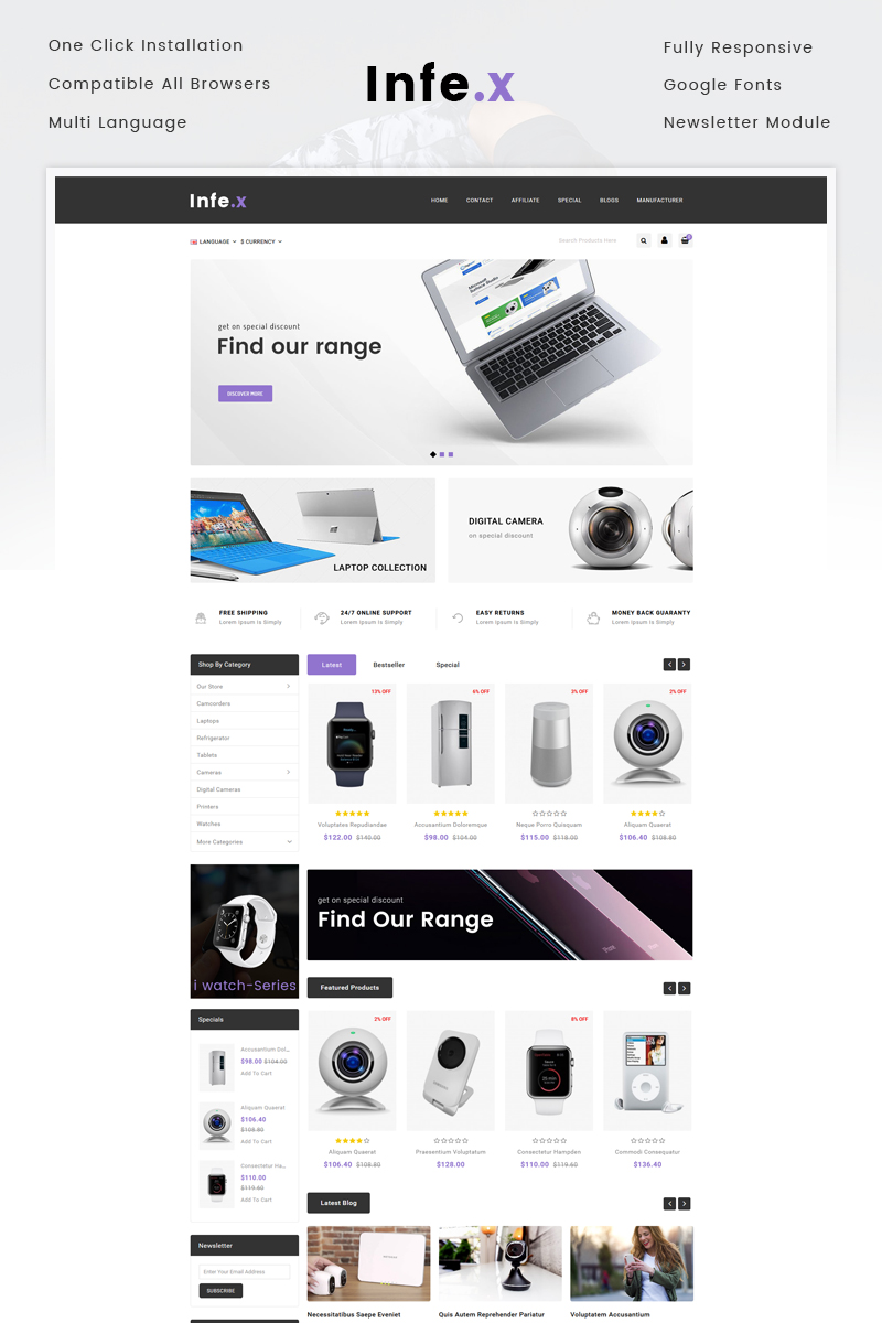 Infex - Electronics Store OpenCart Responsive Template