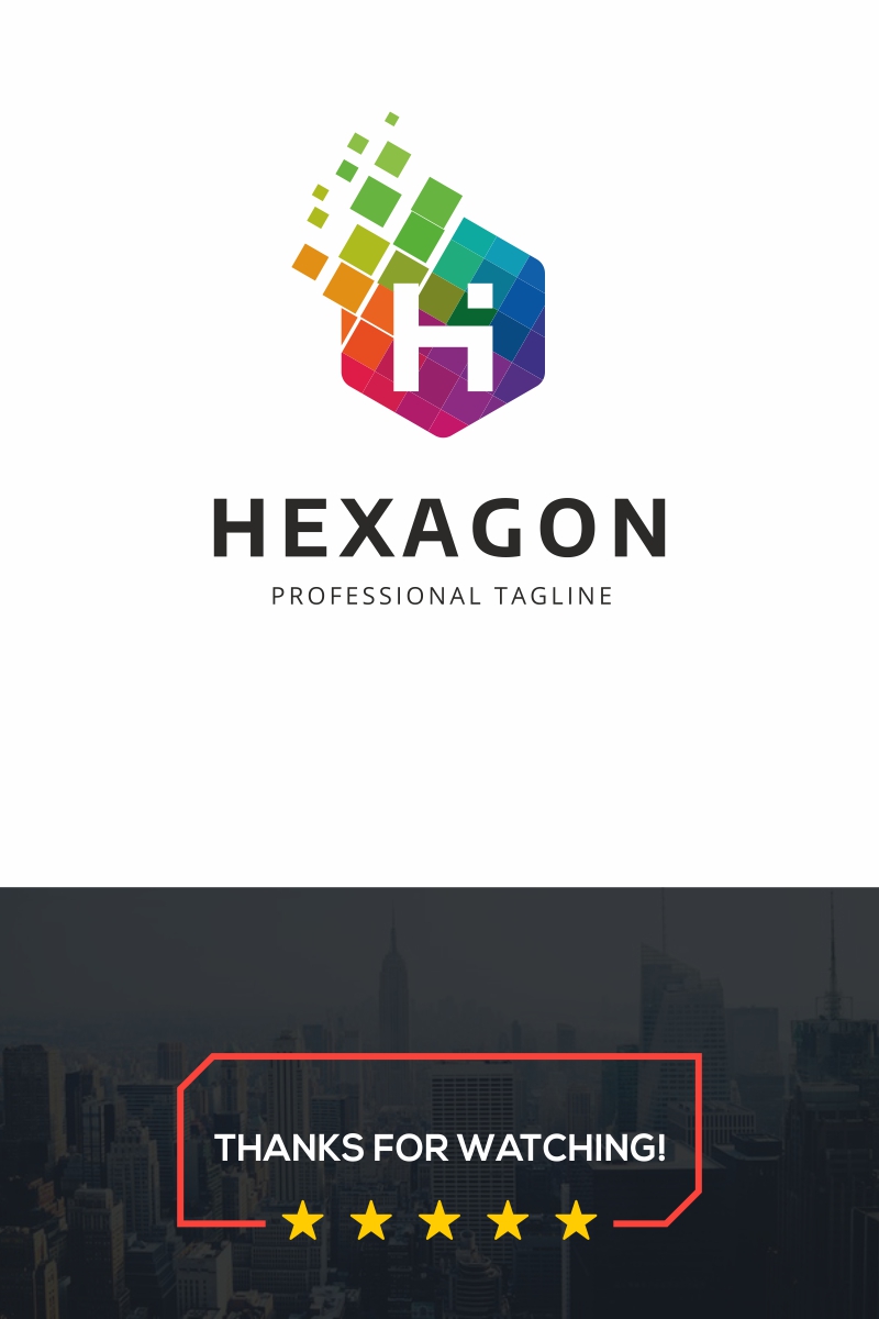 Hexagon H Letter Logo Template
