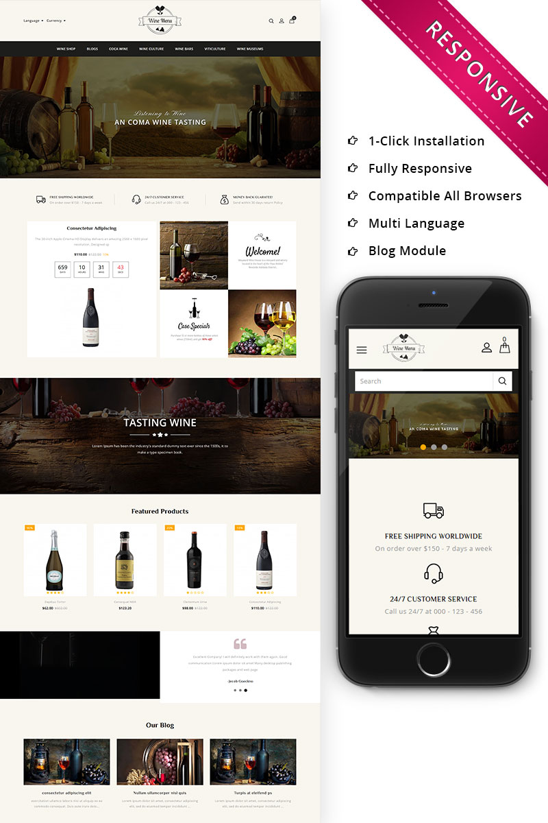 WineMenu - The Wine Shop Responsive OpenCart Template