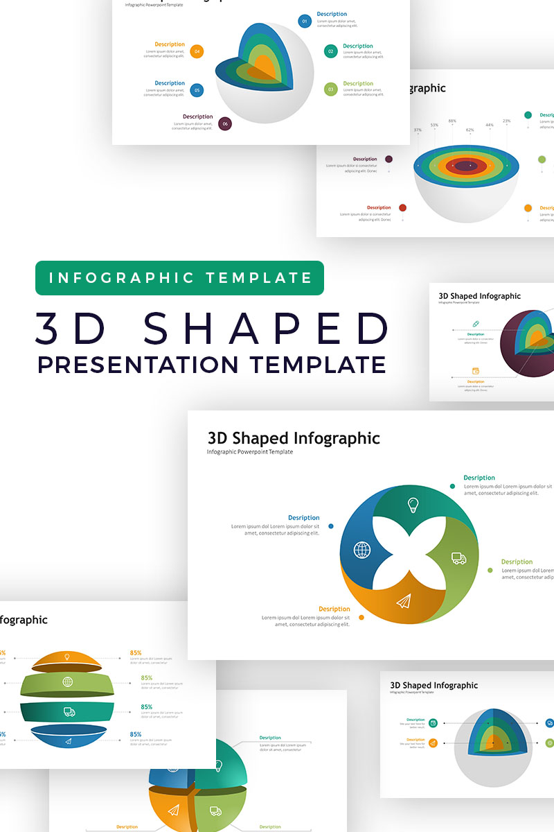 3D Infographic Presentation PowerPoint template