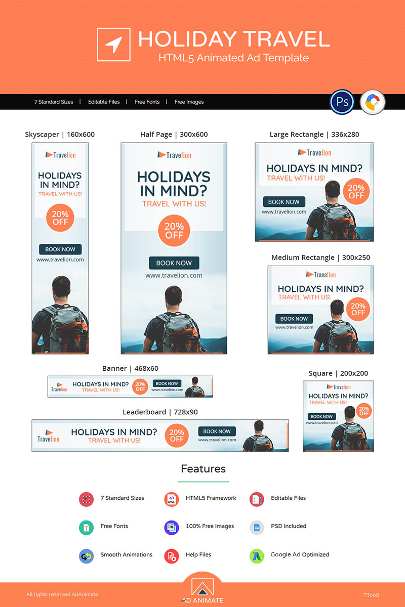 Tour & Travel | Holiday Travel  Ad Animated Banner