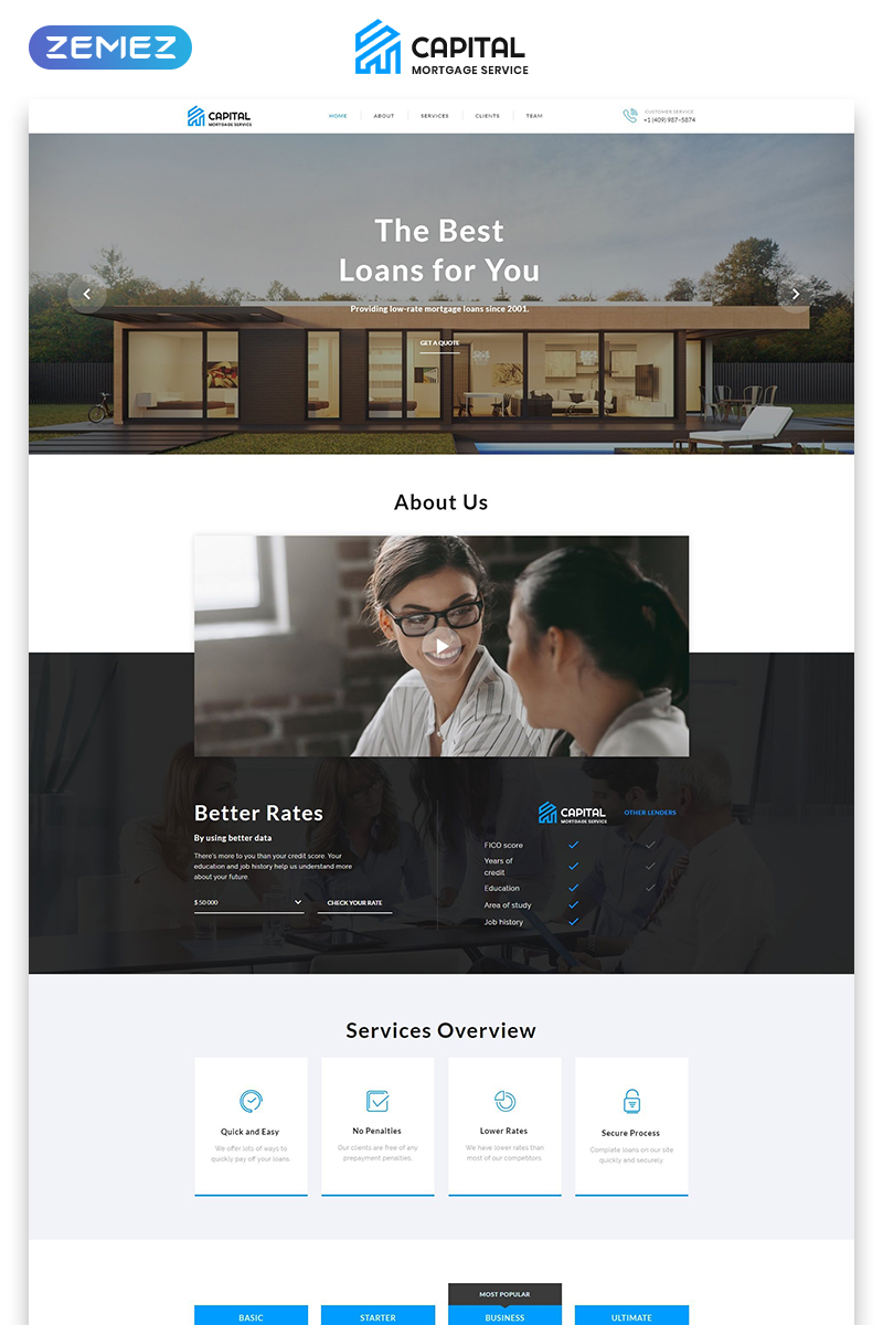 Capital - Solid Mortgage Company  HTML Landing Page Template