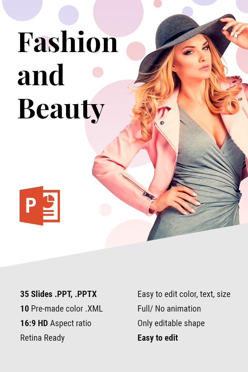 Beauty and Fashion PowerPoint template